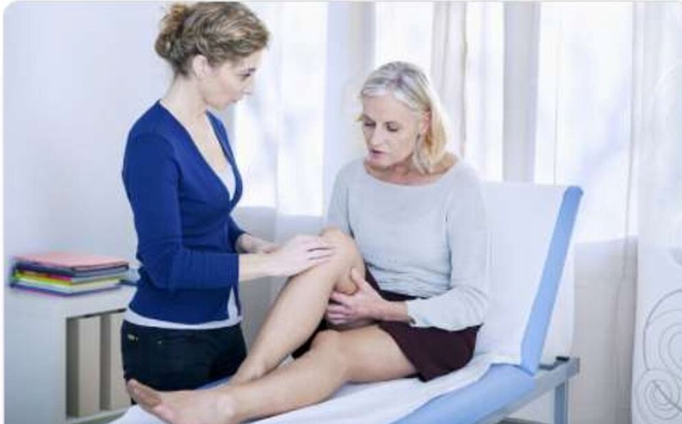 A woman's joint pain