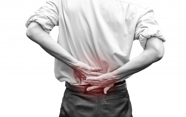 Back pain in the lumbar region